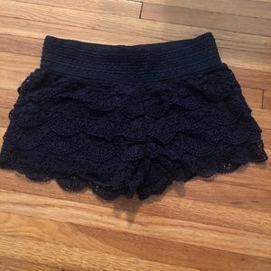Lace Navy Blue Shorts